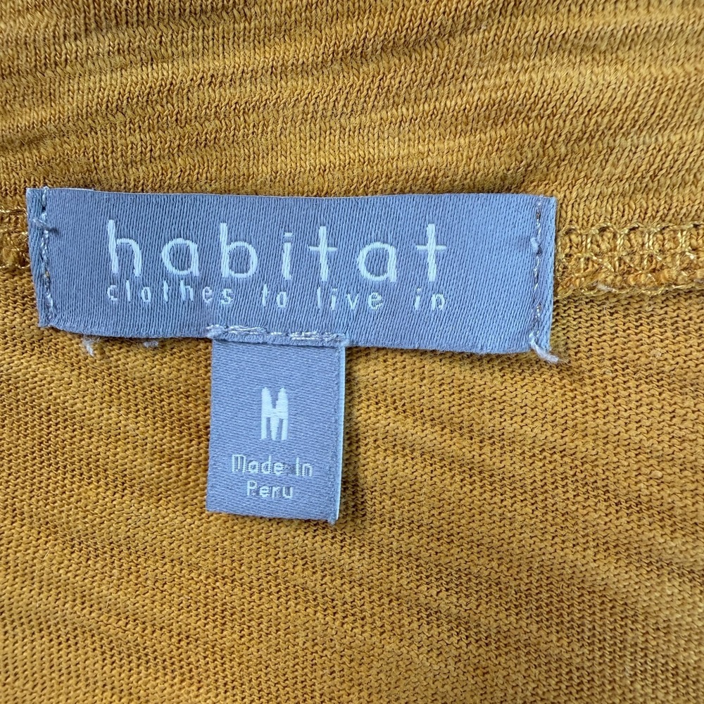 Habitat Womens Cotton Slub Knit Top Sz M Mustard Yellow Boho Lagenlook Casual - Picture 6 of 8